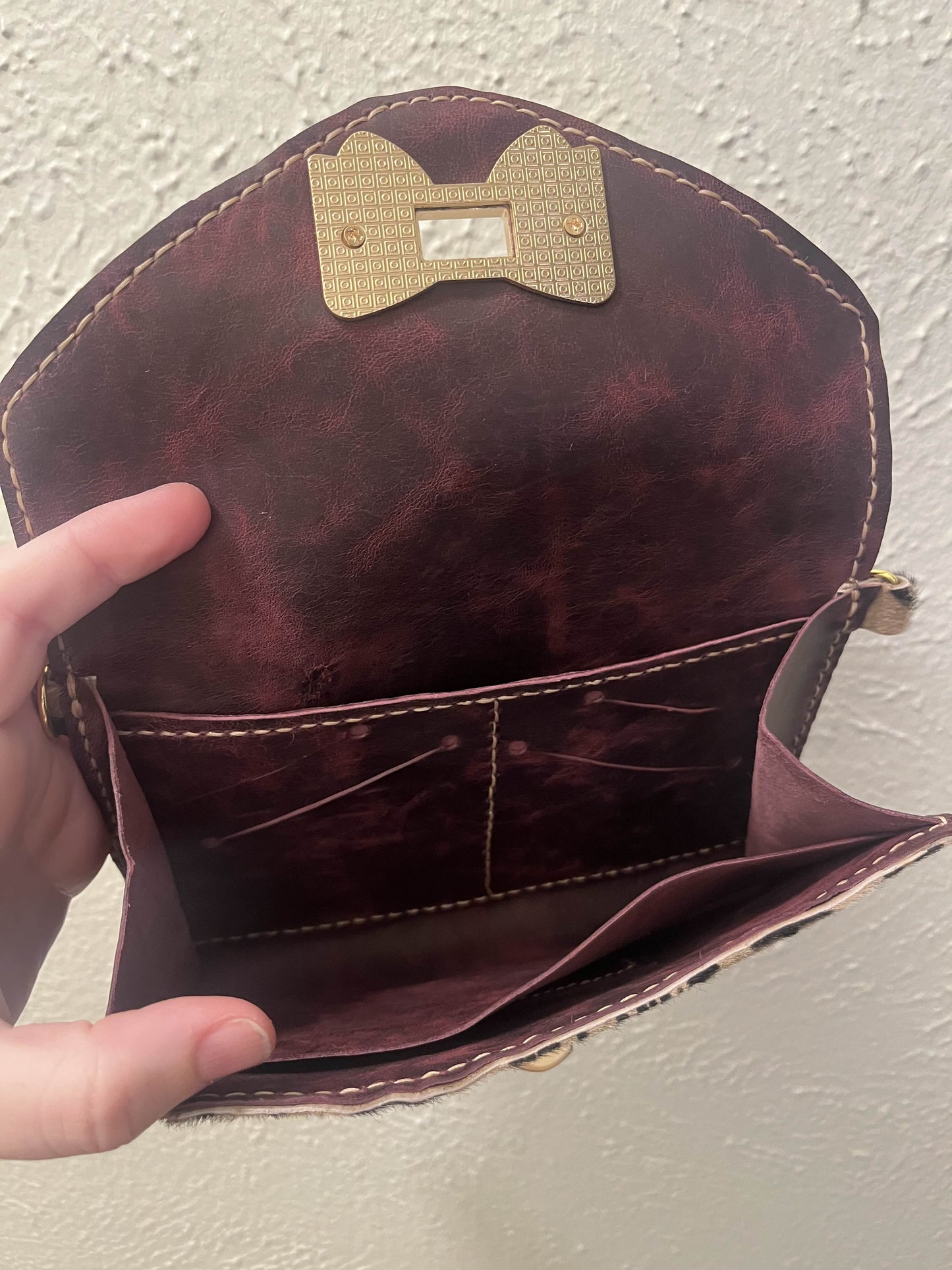 The Marbled Tiger Hair on Hide Clutch