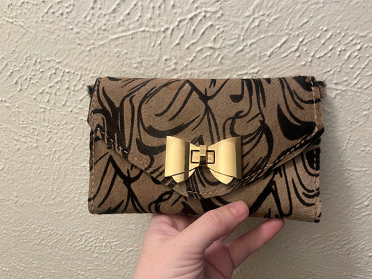 The Marbled Tiger Hair on Hide Clutch