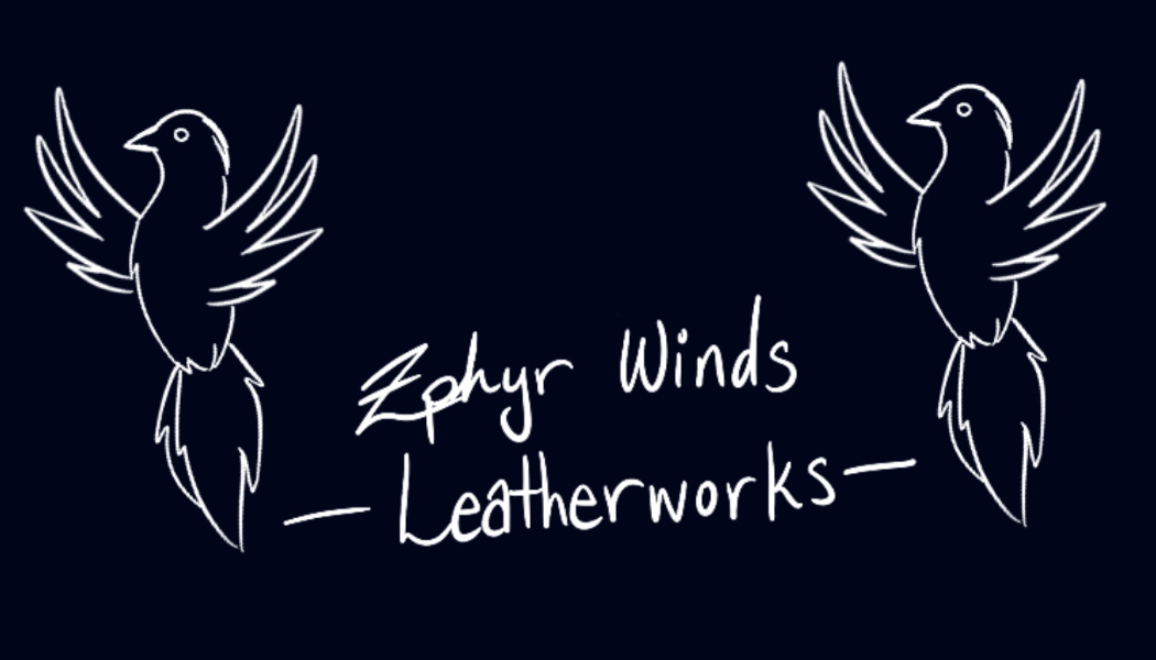 Zphyr Winds Leatherworks banner showing 2 birds and the name